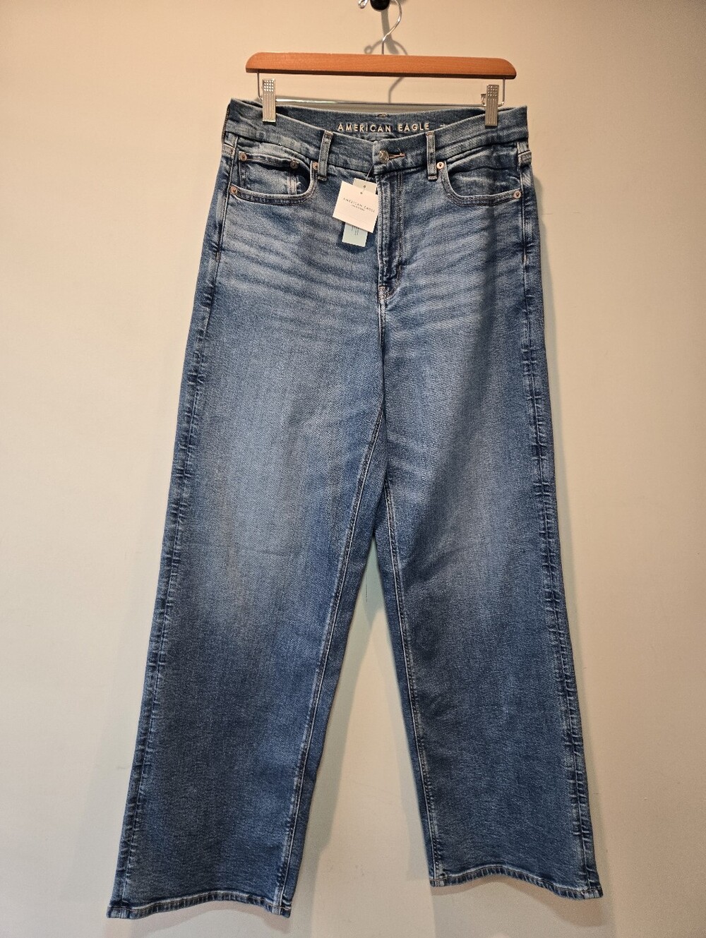 American Eagle Curvy Super High Rise Baggy Straight Leg 10 Regular 2023 NWT